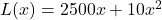 L(x)=2500x+10x^2
